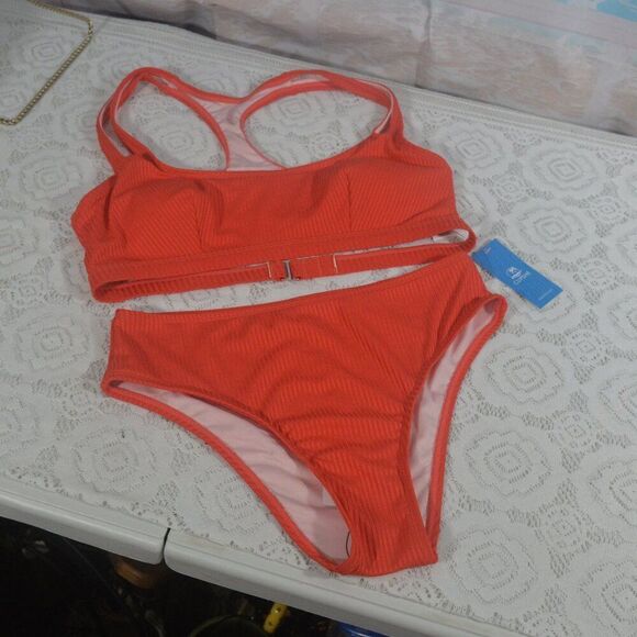 CUPSHE Two piece Swimsuit Bikini Live Life on the Beach - Picture 1 of 6